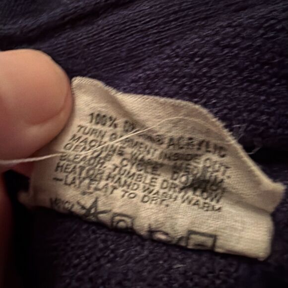 Vintage Arnold Palmer Robert Bruce Sweater Mens Medium Tall Navy Cardigan USA - Picture 5 of 6